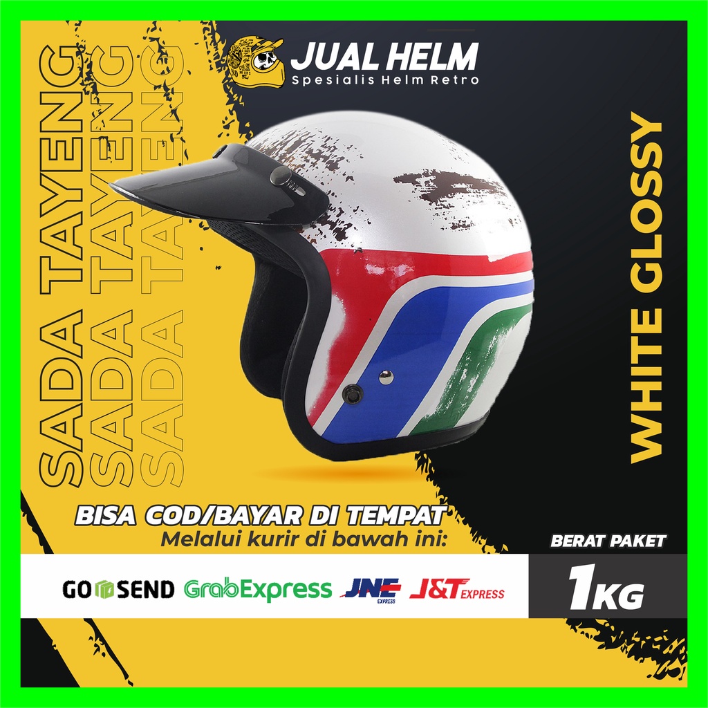 Helm Retro SADA Tayeng ( Helm Classic / Helm Klasik / Helm Bogo / Helm Vespa )