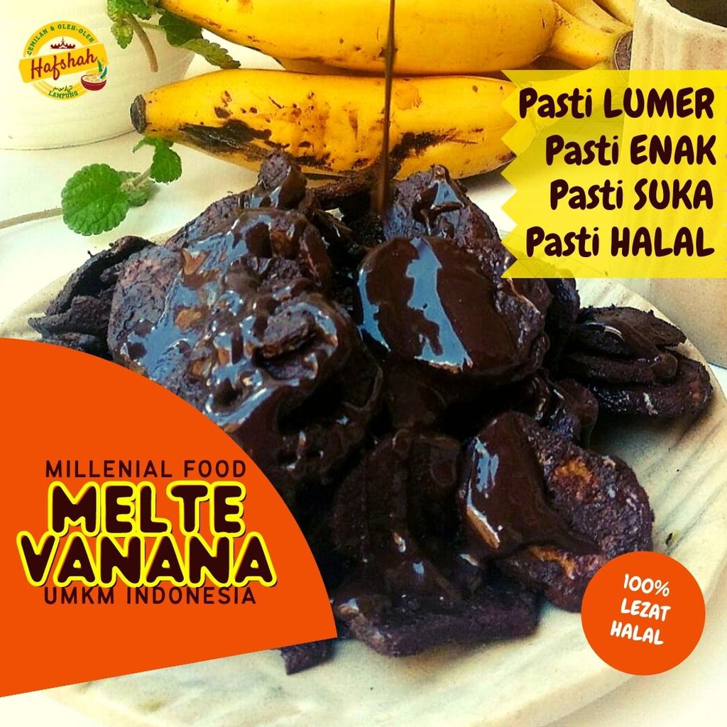 Melte Vanana Keripik Pisang Kepok Coklat Lumer Cemilan dan oleh oleh Khas Lampung