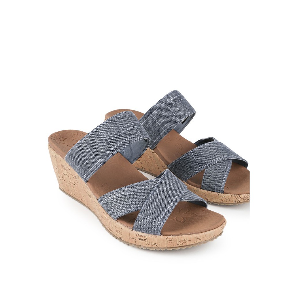 SANDAL WEDGES SKECHERS WANITA ORIGINAL TERBARU SENDAL CASUAL EMPUK ORI ASLI