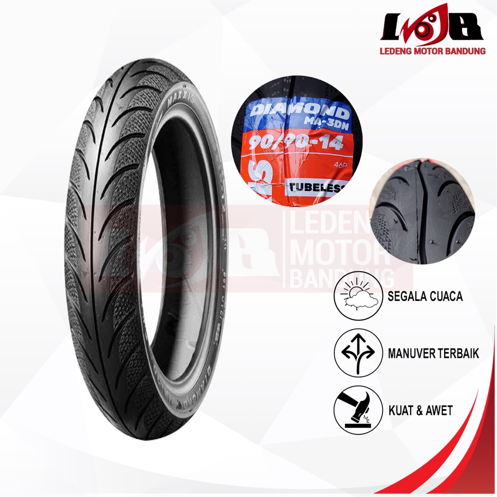 Maxxis 90/90-14 MA3DN Ban Tubeless Motor Matic Matik MA 3DN