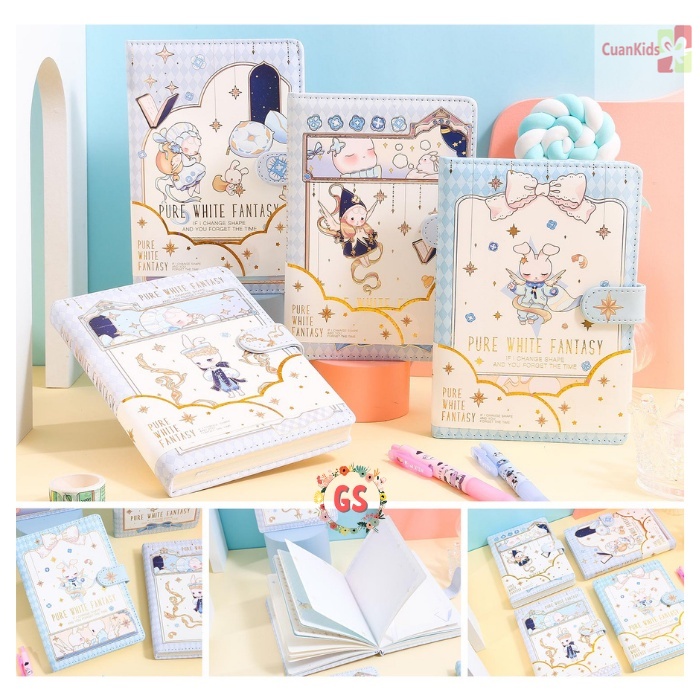 

Magnetic Notebook Diary Pure White Fantasy / Jurnal agenda Buku tulis / Planner import