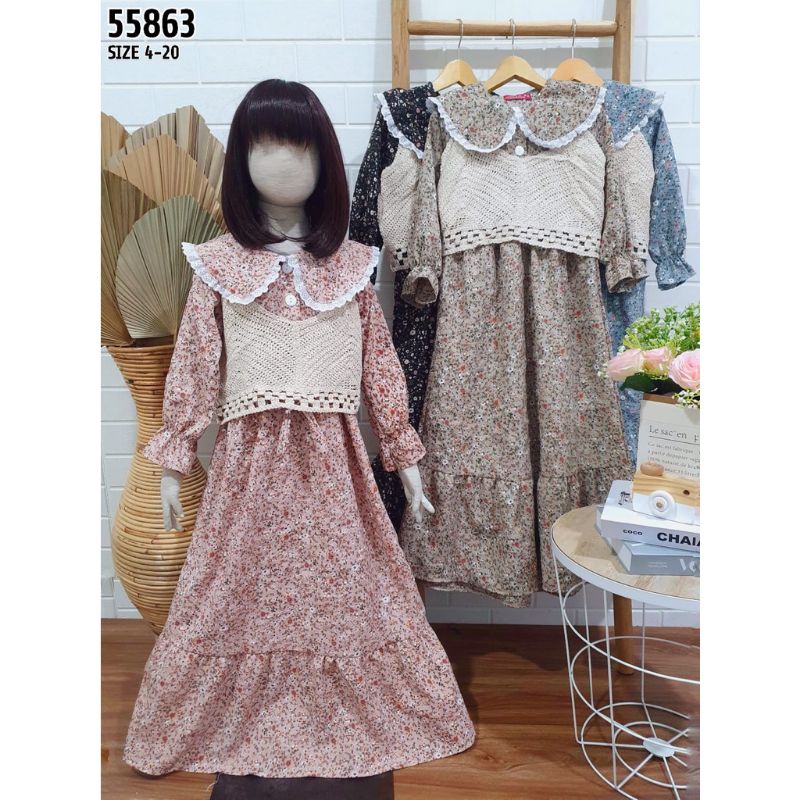 gamis vest rajut junior