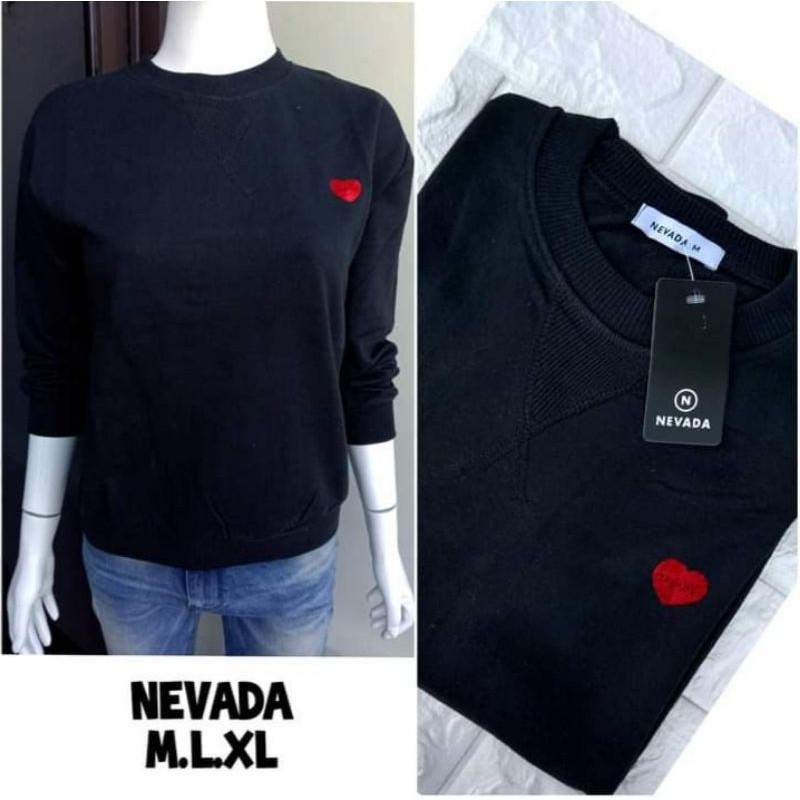 (COD) SWEATER NEVADA FULL HANTAG//PAKAIAN POLOS WANITA KEKINIAN