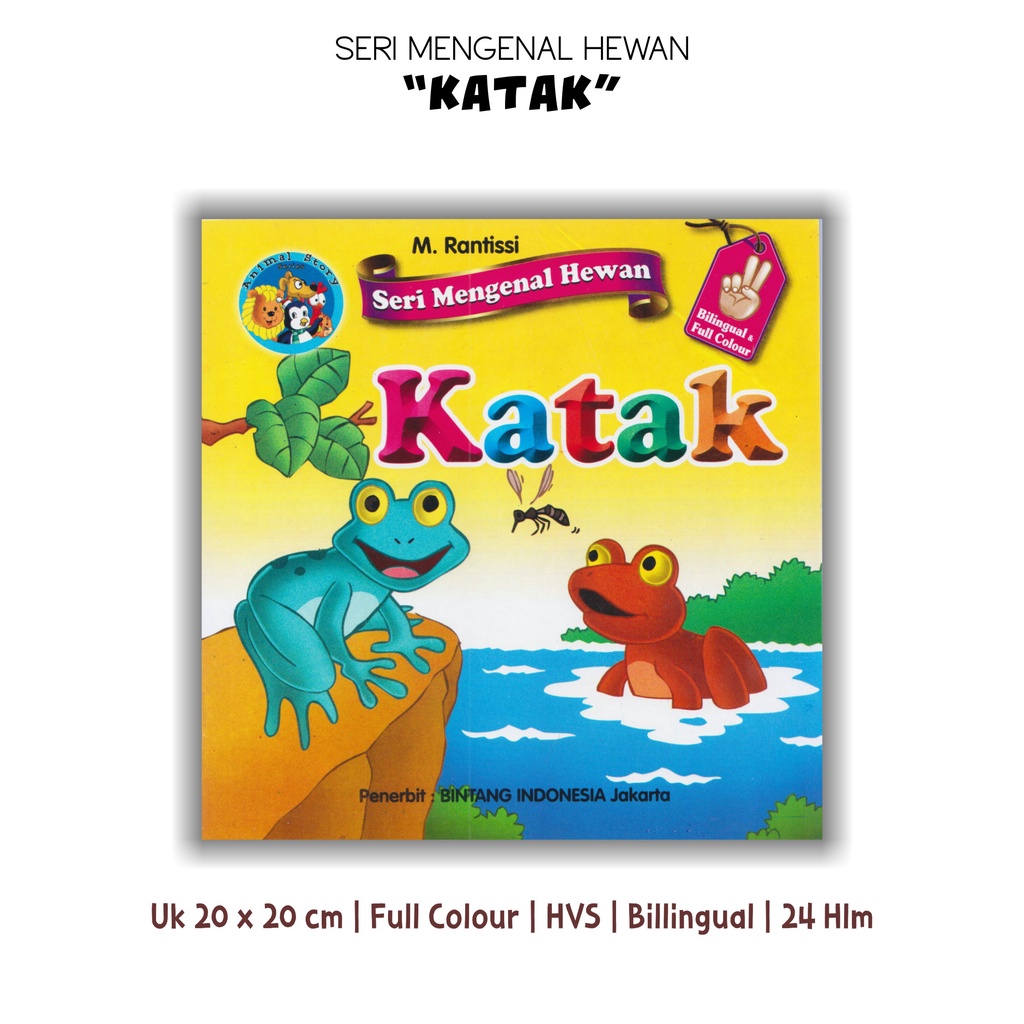 Buku Bilingual Seri Mengenal Hewan Lebah Madu Kancil Singa Katak Ayam Full Color-4