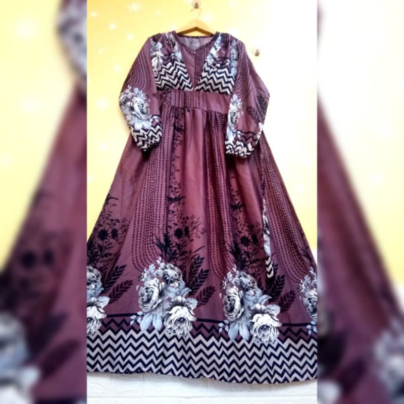 GAMIS ORIZINAL ZHAFIRA / OGURA / WARNA PLUM / BUSUI. MODEL LESTI