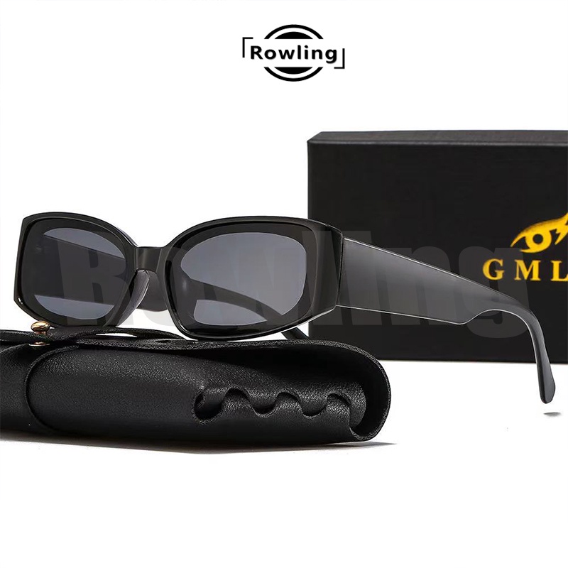 Rowling(ka-105)Kacamata Hitam  Perlindungan Anti Radiasi UV Unisex Sunglasses Hitam Terbaru Kotak Import Kacamata Fashion