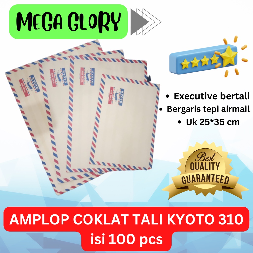 

Amplop Coklat Tali Kyoto 310 UK 25*35cm Folio isi 100 pcs