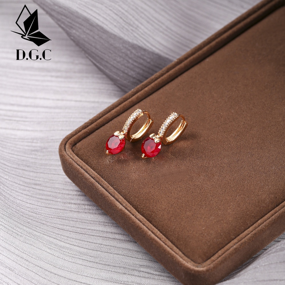 ✅COD✨Anting Korea Titanium Wanita Anti Karat Berlian Rubi Perhiasan Murah Aksesoris Jewelry Anting Tusuk D601