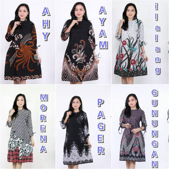 Jual Tunik Batik Latansa Mataram Santika Dress Motif Mega Mendung