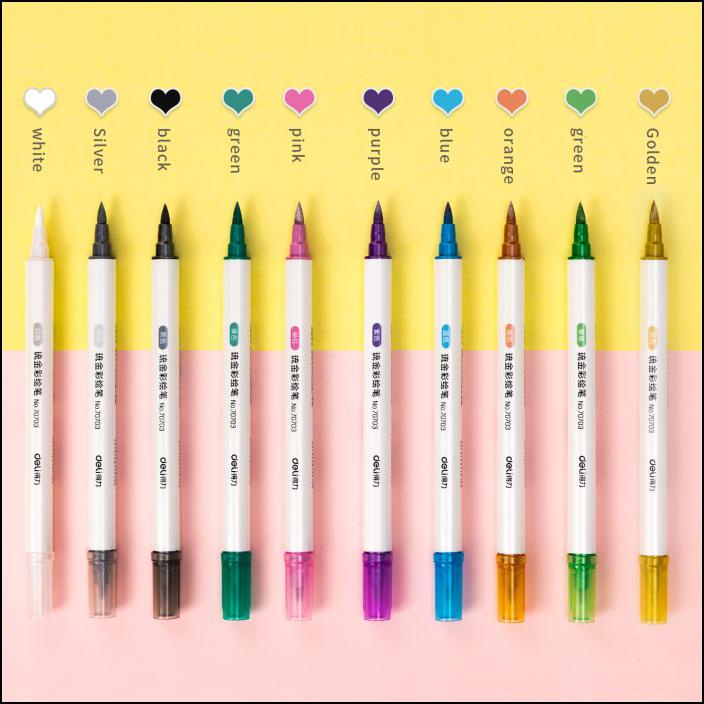 

DELI FELT PEN SPIDOL 2 UJUNG 10 WARNA METALIC 70704