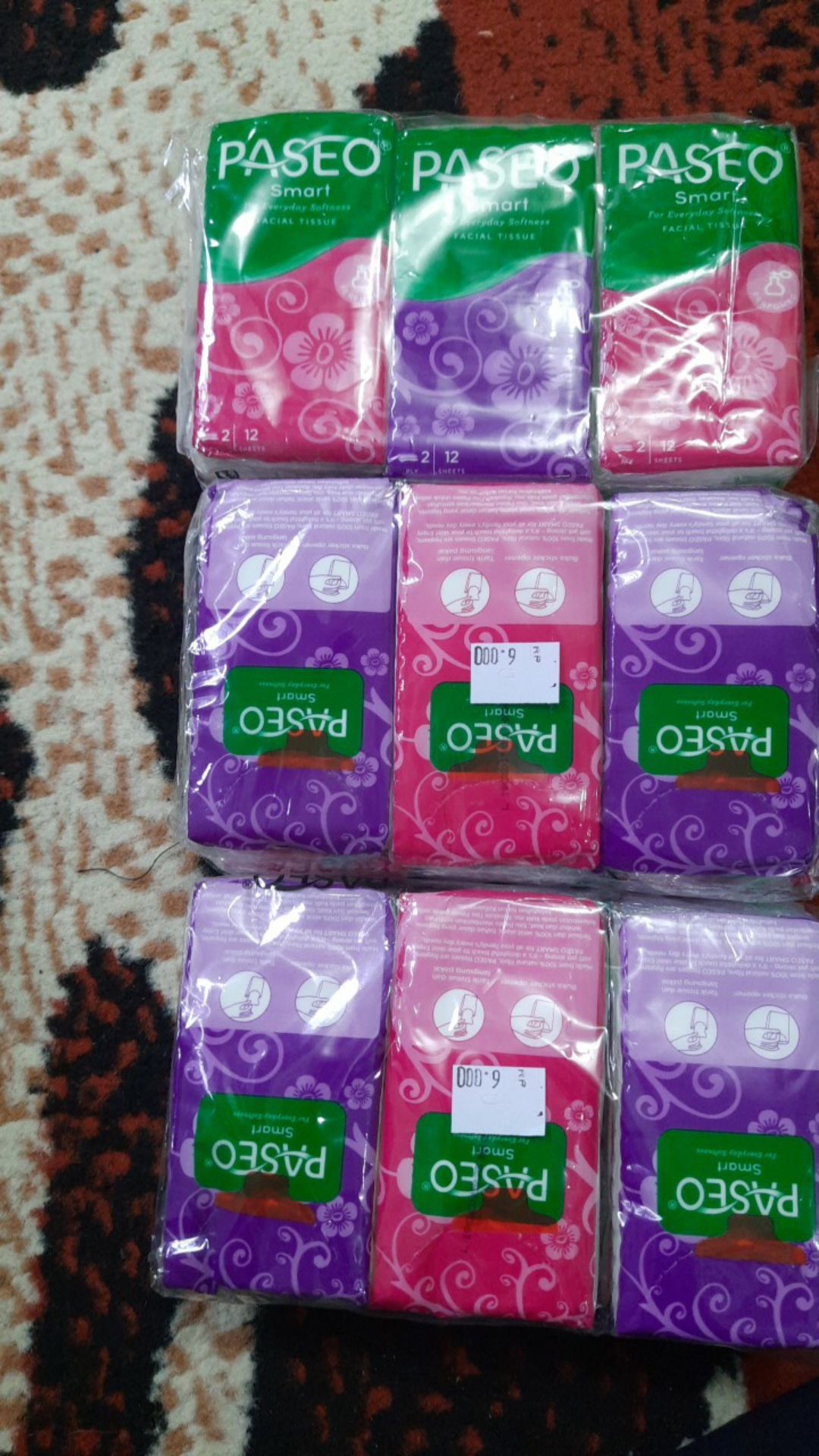 Tissue Paseo Pocket 2 Ply Isi 12 Sheets ( 1 Pack = 6 Bks Kecil )