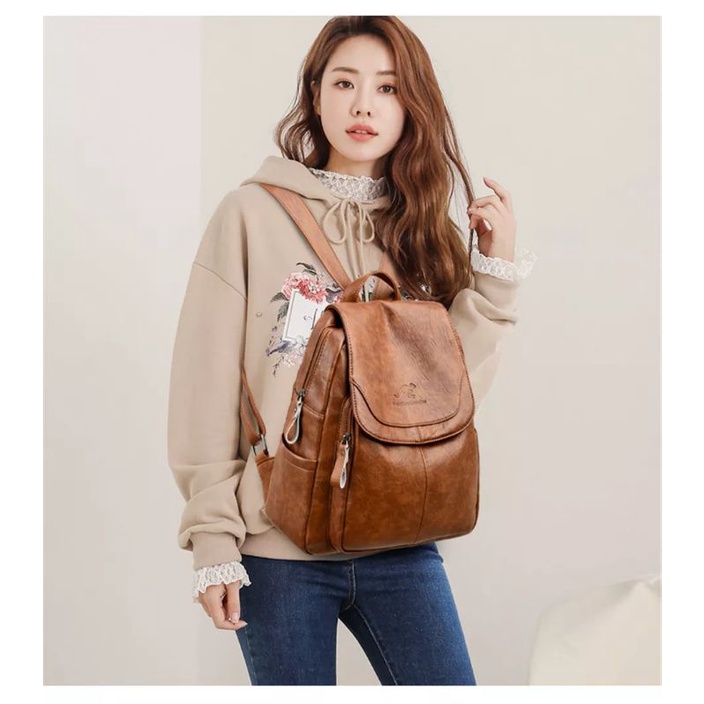 Tas Wanita Ransel Tas Sintetis Kulit Tas MOCHILLASTORE Tas Backpack Women Korean Style Populer