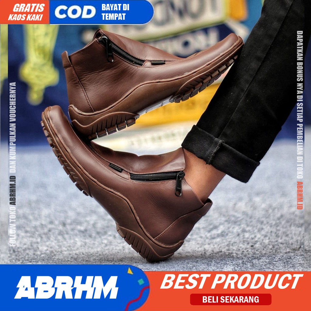 ABRHM x CORA Sepatu Formal Pria Sepatu Casual Kulit Asli Sepatu Pria Casual Sepatu Kasual Cowok / Cowo Oxford Kerja Kantor Lapangan Kuliah Kondangan Gaya Keren Kekinian Original Murah Terlaris