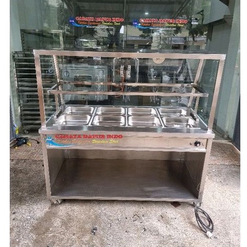 Penghangat Makanan /Bain Marie 150/Etalase Kaca /Pemanas Sayur /Pemanas Masakan /Display Kaca /Displ