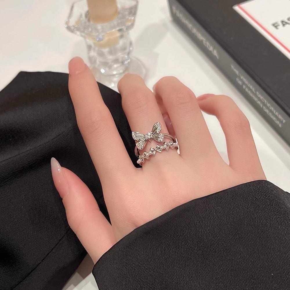 Mxbeauty Wanita Pembukaan Cincin Pesta Sederhana Untuk Gadis Tembaga Temperamen Buku Jari Rings