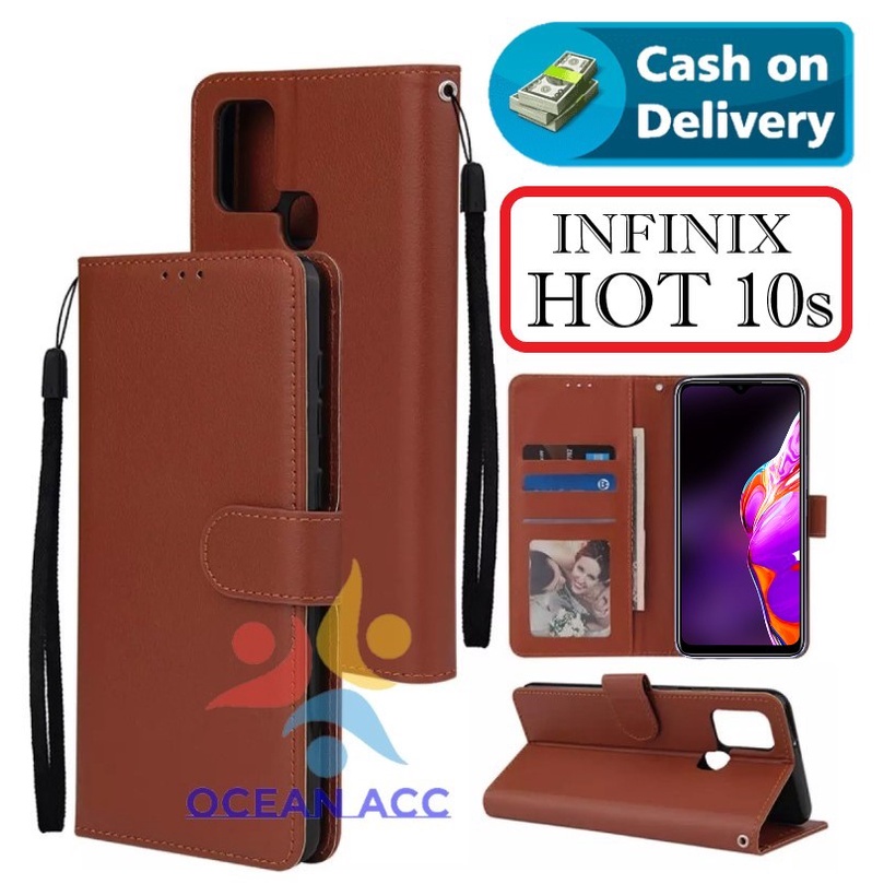 DOMPET HP UNTUK INFINIX HOT 10s (2021) NEW LEATHER FLIP CASE INFINIX HOT 10s (2021) NEW