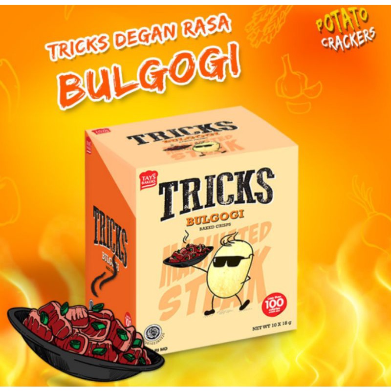 TRICKS Biskuit Kentang BULGOGI 10 x 12g (Pack) Potato Baked Crisps Chips Trick Trik