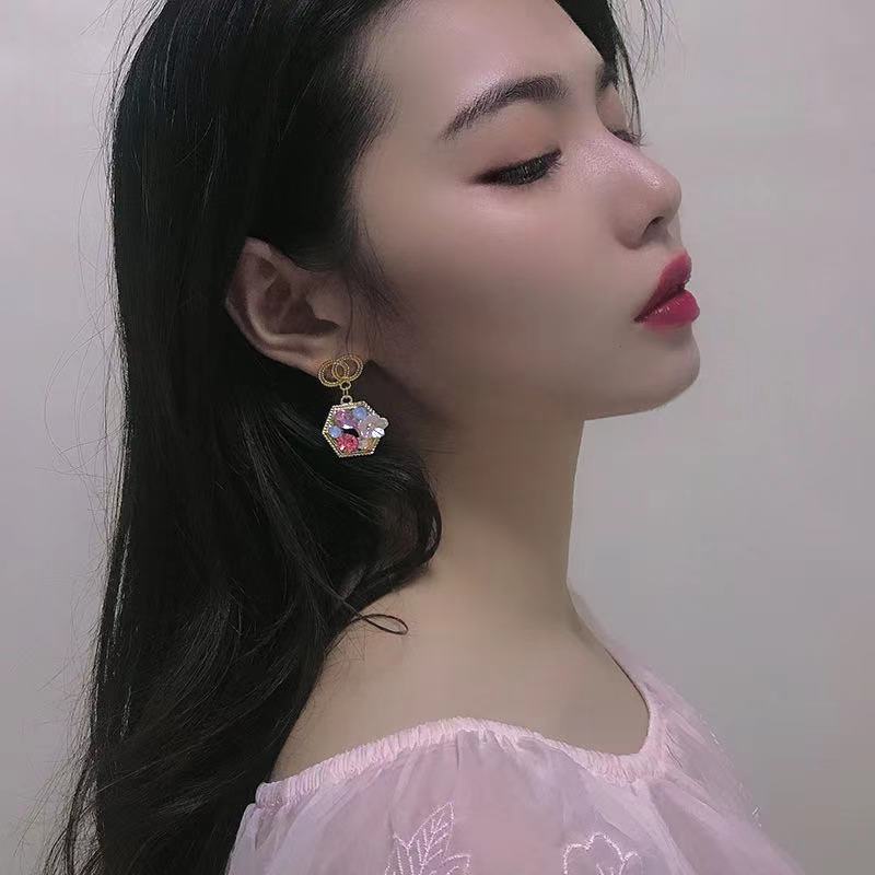 Korea 2021 anting-anting perak pin anting-anting temperamental sterling silver ganda lingkaran pearl