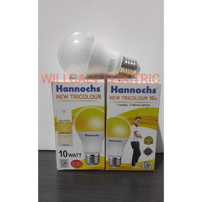 LAMPU LED HANNOCHS TRICOLOUR 10W 10WATT 10 WATT / LAMPU LED HANNOCHS 10W 10 WATT 3 IN 1 MODE CAHAYA