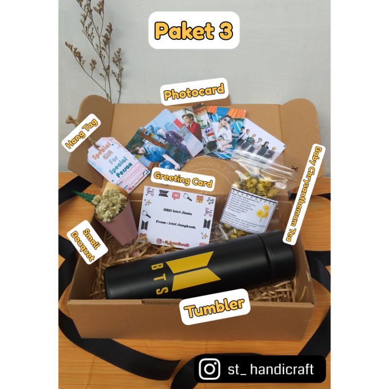 Hampers Kpop / Hampers Wisuda / Hampers Anime / Kado Ultah / Tumbler Custom (Paket 3)