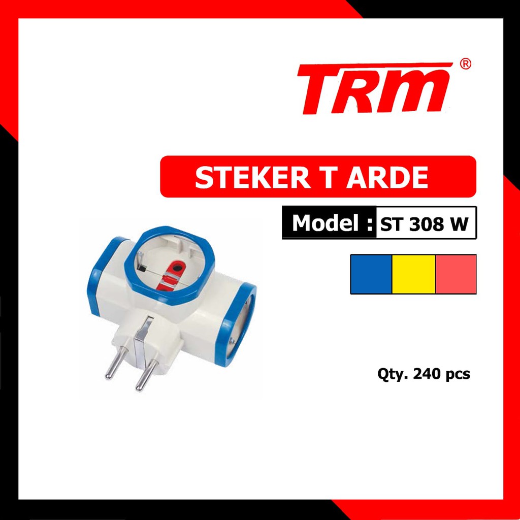 Steker T Arde Warna SNI / Steker T Arde / Steker T Multi Arde / Colokan Listrik (Harga 1 Bj)