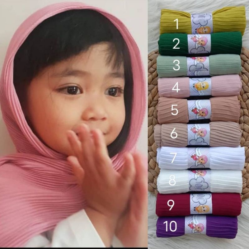 HIJAB ANAK/PASHMINA PLISKET ANAK USIA 4-10 TAHUN