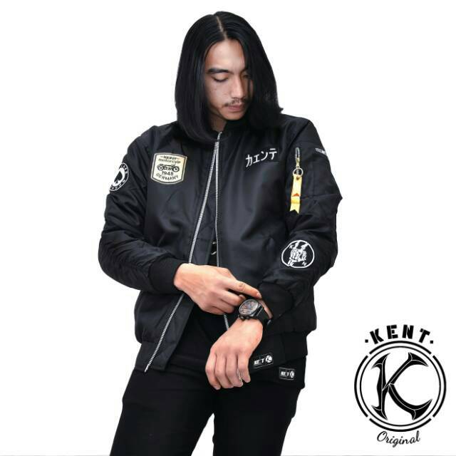 Kent Jaket Bomber Pilot KENT Rider Black