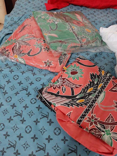 Tunik Batik Santika  Ld 104 Allsize Merah, Biru, Hijau, Ungu