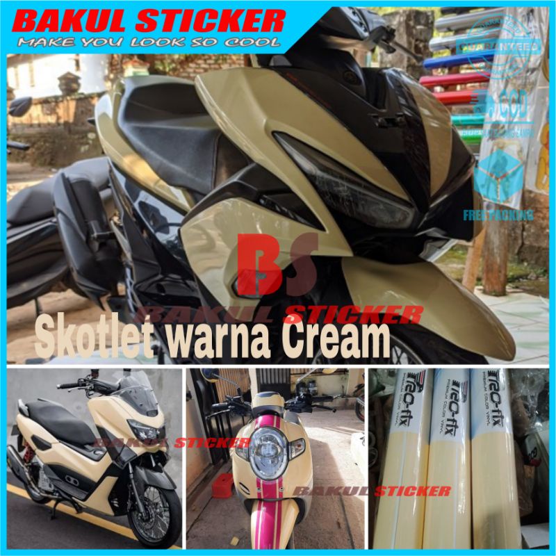 Skotlet Cream Stiker Skotlet Motor Warna Cream Sticker Krem Beige