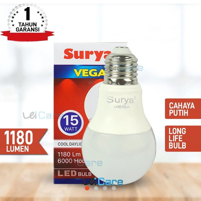 Surya Vega 15 Watt led bulb surya 15 watt lampu bohlam bergaransi cool daylight surya vega 15w 15 w