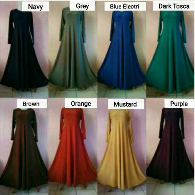 Gamis Polos Jersey / Gamis polos Jersey Zoya / Gamis Premium Murah - Hitam NEW