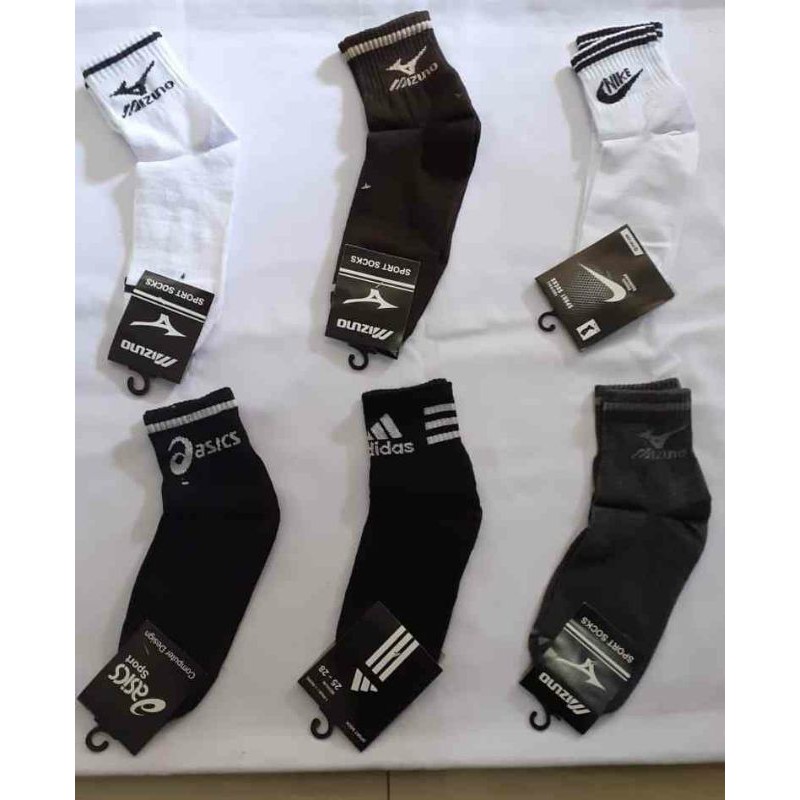 kaos kaki pendek volly, futsal, bola pendek warna hitam atau putih