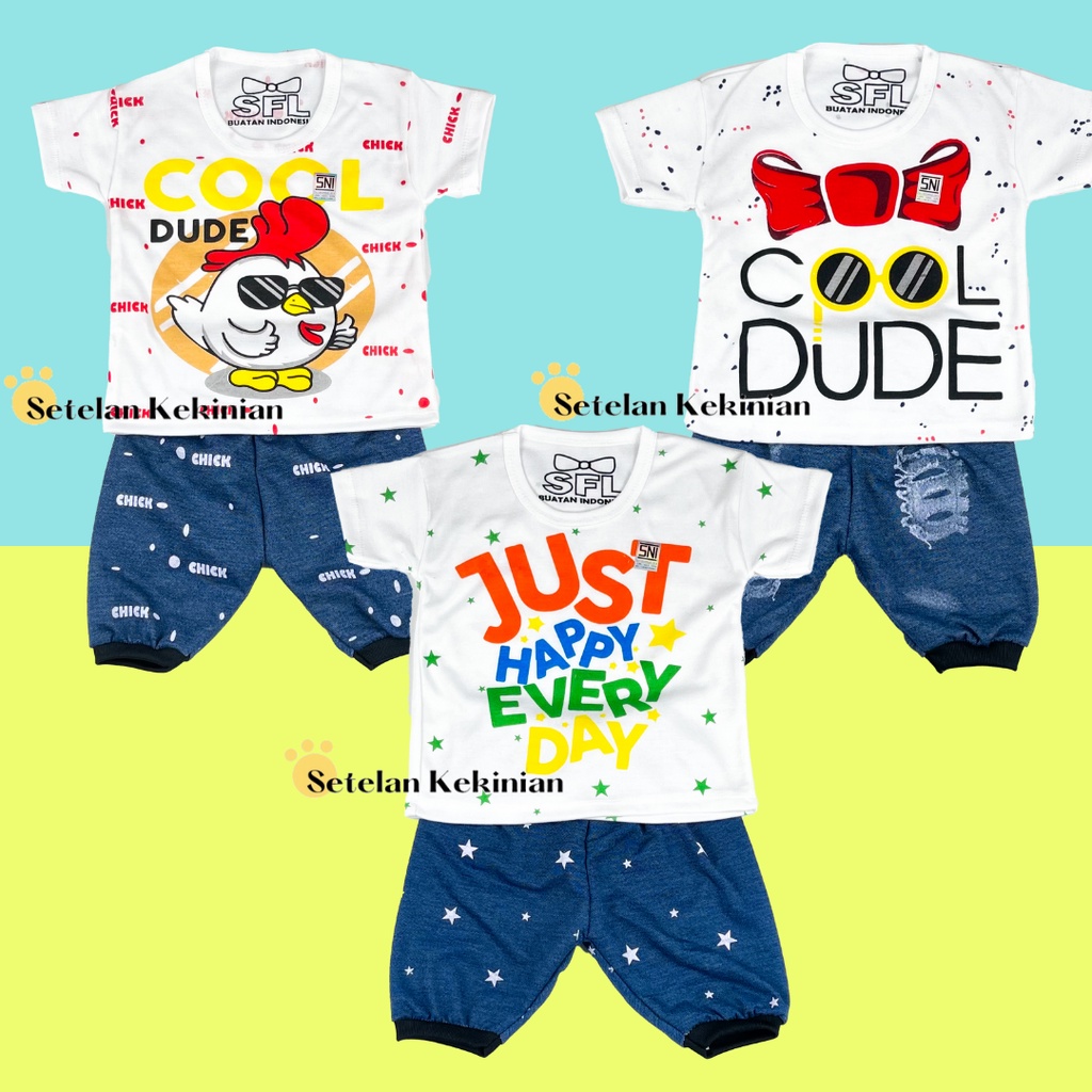 [JOGER] Setelan Baby Celana Joger Anak Laki Laki Set Baby 0-12bln Baby Boy Cool Like Daddy Set Newborn Keren Murah