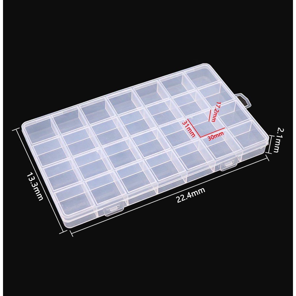 Kotak Penyimpanan Perhiasan Anting 28 Kompartemen Bahan Plastik