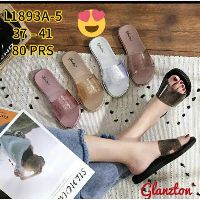 SANDAL JELLY WANITA TRANSPARAN GLANZTON L1893A-5