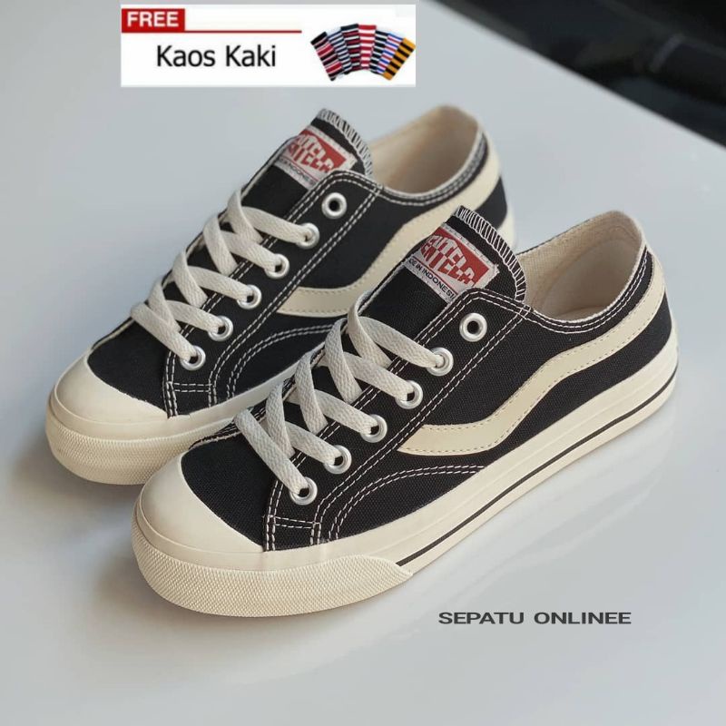 Sepatu Ventela Public Low Black Natural