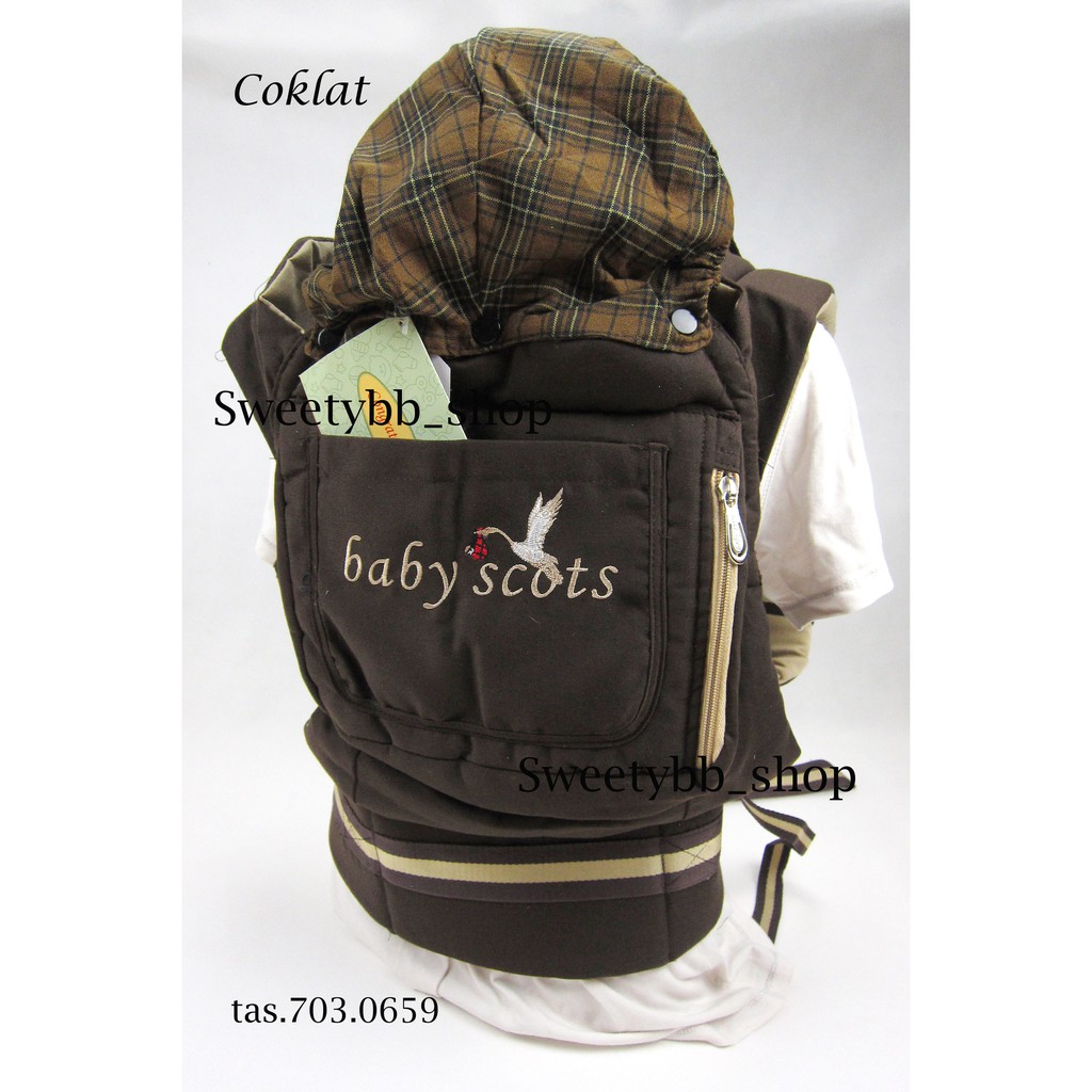 gendongan bayi depan topi baby scots sabuk pinggang / baby carrier 4 in 1