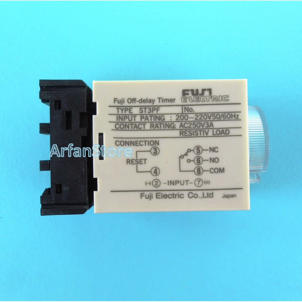 60 Detik Power OFF Delay Relay Timer TDR AC 220V ST3PF + Socket Base