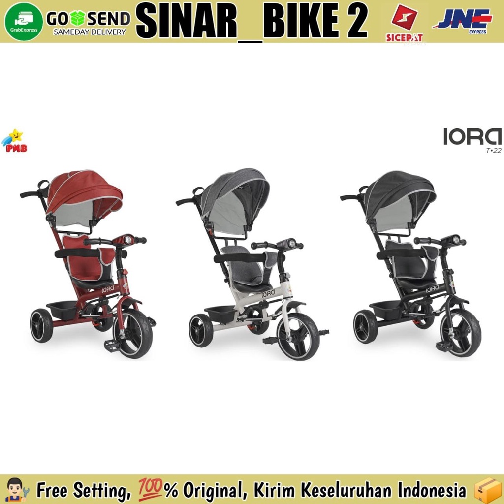 Sepeda Roda Tiga 3 PMB IORA T 22 Tricycle Anak Musik Lampu Rem