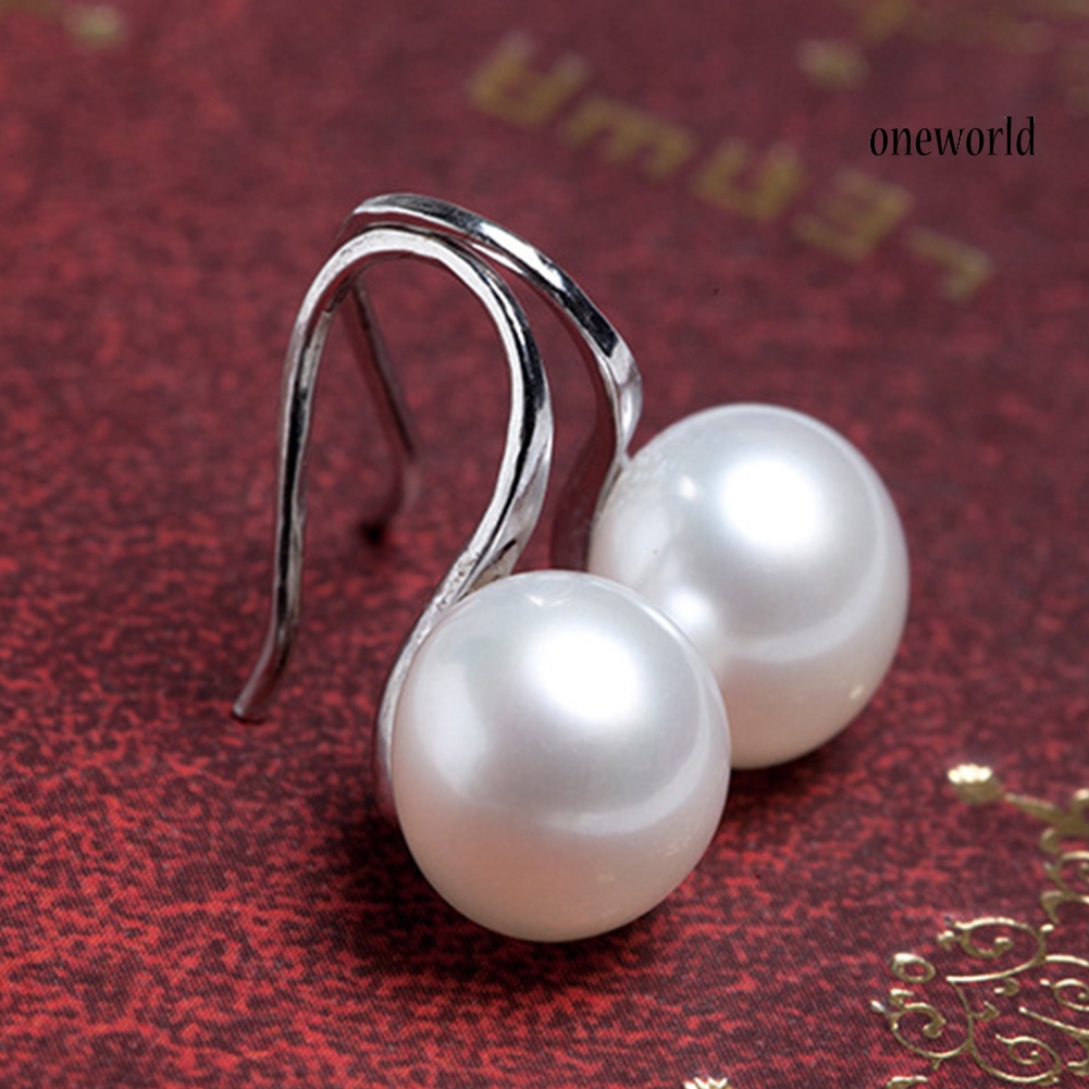 OW# Fashion Women Faux Pearl Mini Ear Hooks Earrings Party Statement Jewelry Gift