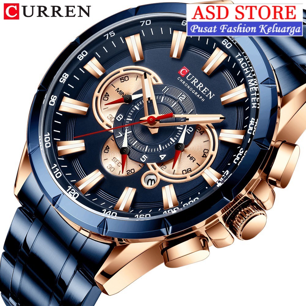• ASD STORE ™ • CURREN 8363 Jam Tangan Pria Chrono Aktif Luminous Hand