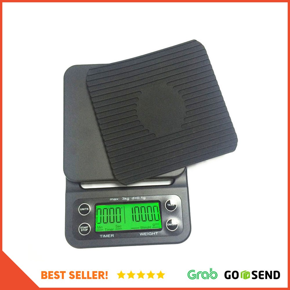 Timbangan Dapur 3kg 0.1g dengan Timer - NS-CF1 - Black