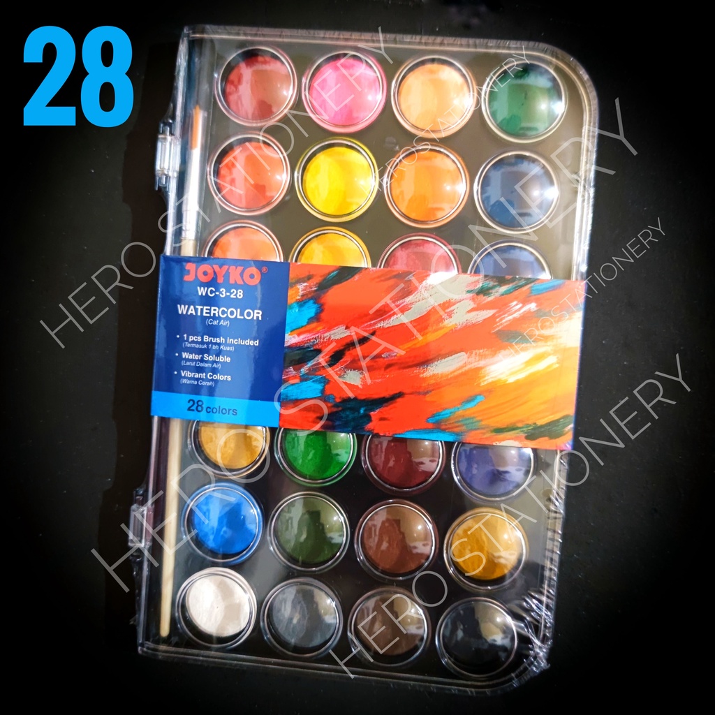 

Joyko set cat air water color watercolor 28 warna WC-3-28