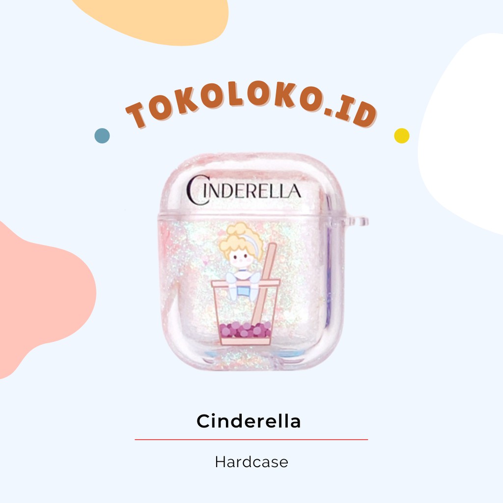 [READY STOCK] Case Airpods Gen 1/2 Glitter Disney Princess Cinderella / Airpods Case / Hardcase Airp
