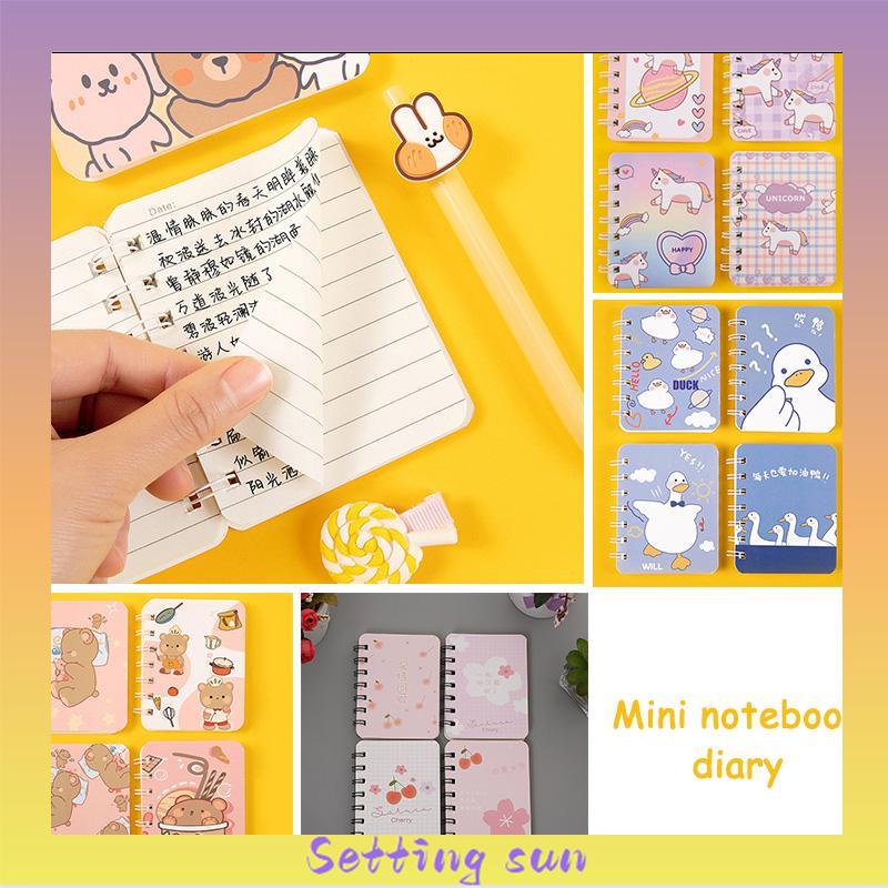 A7 Rollover Coil Buku Mahasiswa Saku Buku Kecil Mini Notebook Diary Portable Office Notepad TN