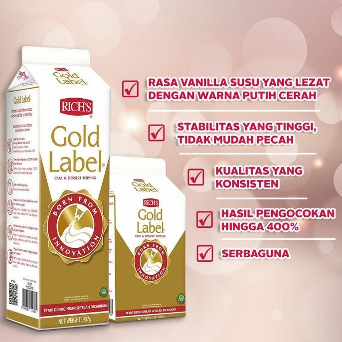 

Richs Rich Gold Label Emas Whipping Whip Cream 907 gr