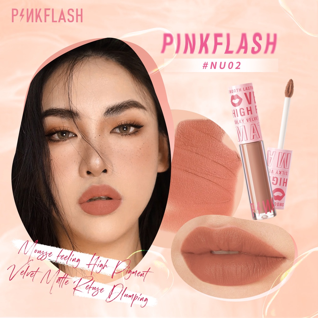 PINKFLASH Watery Glam Lip Gloss Super Glossy Shiny Lip Tint High Quality Moisturizing Non Sticky Long Lasting