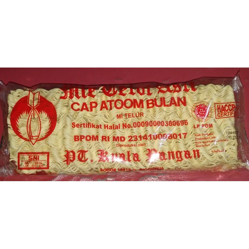 

Mie telor Asli Cap Atoom Bulan