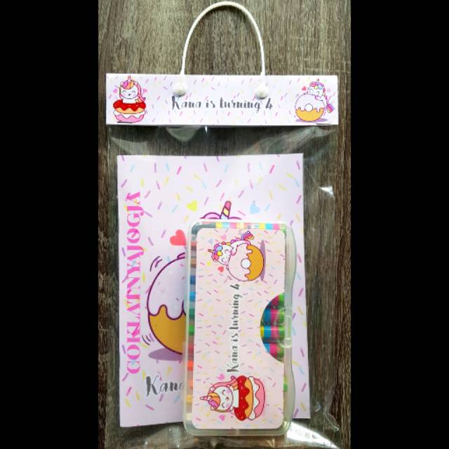 

(PO 13hr kerja, MIN 12) Birthday Goodie Bag Isi Buku Aktivitas dan Crayon Standar Tema Cute Unicorn