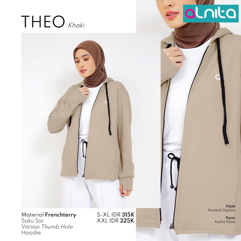 Alnita Outwear Theo Bahan Frenchterry Model Simpel Polos Kekinian by Alnita bisa COD